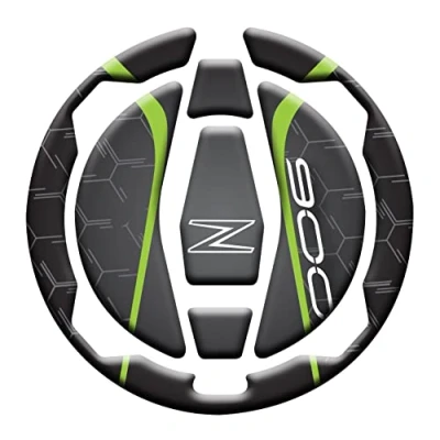 Image de Protection bouchon réservoir synthétique adhésif effet 3D, compatible avec Kawasaki Z900 v2 (vert)