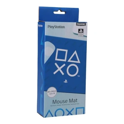 Image de Playstation Tapis de souris 100% caoutchouc Motif symboles Blanc/bleu
