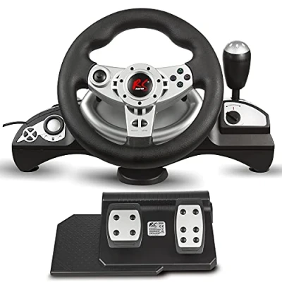 Image de NanoRS RS700 Volant Plage de direction 270 Vibrations du levier vitesse la pédale 8en1 Compatible PS4/PS3/Xbox ONE/PC (X /D Input)/Android