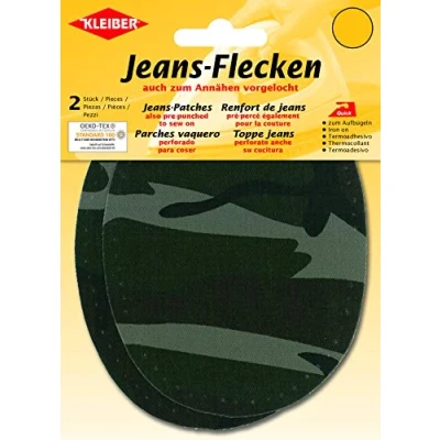 Image de Kleiber Patch réparation Pantalons, Camouflage Ovale/Vert