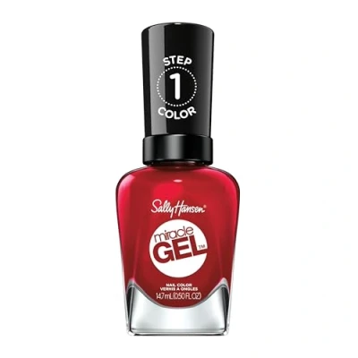 Image de Sally Hansen Vernis à ongles Miracle Gel Effet longue tenue Sans lampe UV Facile enlever 680 Rhapsody Red 14,7 ml