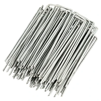 Image de GardenMate Lot de 250 piquets Fixation en Acier galvanisé Inoxydable H150mm, L25mm, Ø2,9 mm tête Plate