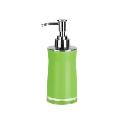 Image de Spirella Distributeur de Savon Liquide „Sydney“ Acrylique Lotion avec doseur en Acier Inoxydable Capacité 200 ML (ØxH): 7 x 18,5 cm Vert