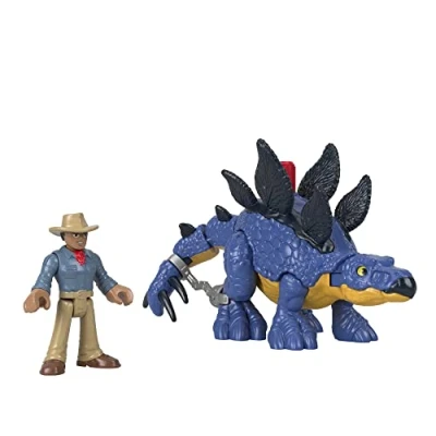 Image de Fisher Price Imaginext Coffret Figurines Stégosaure Mobile et Le Dr Grant, avec Disque d’Activation du Dinosaure, à collectioner, Jouet Enfant, De 3 8 Ans, GVV64