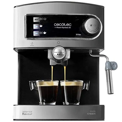 Image de Cecotec Machine à café Express Power Espresso 20 Barista Pro. 2 Thermoblocks, 20Bars, Manomètre, Mode Auto pour 1 et Café(s), Buse vapeur Orientable, Conduit Infusions, 2900W. (Basic)