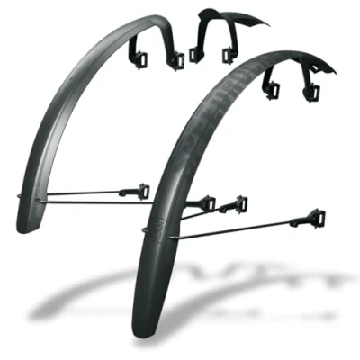 Image de SKS GERMANY SPEEDROCKER Kit de garde boue XL pour Gravel Bikes (avec entretoises et fonction double spoiler, pneus extra larges jusqu&#039;à 52 mm, plastique haute performance), noir