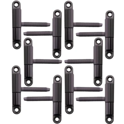 Image de SOTECH 10 pièces paumelles à percer 15 x 83 mm avec tourillon M8 47 de rénovation visser charnières pour portes intérieures visser/percer (acier noir)