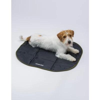 Image de United Pets Lazy Dog Mat Niche Portable pour Chien Pliable, Matelas de Restaurant et Voyage, Tapis léger, Noir Vert