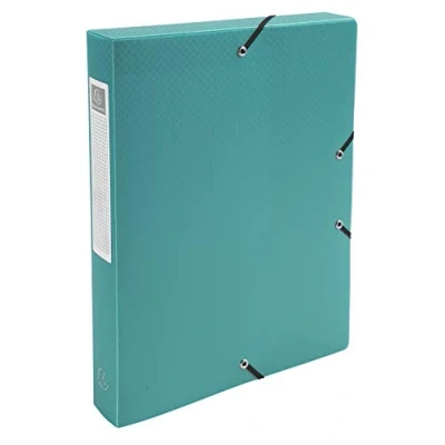 Image de Exacompta Réf. 59783E 8 boites de classement avec élastiques Opak en polypropylène dos 4 cm dimensions 25 x 33 pour format A4 couleur vert livrées montées