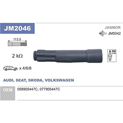 Image de JANMOR JM2046 Fiche, bobine d&#039;allumage AUDI: TT Roadster, A3 3/5 portes, Coupe, VOLKSWAGEN: Golf 4, Passat B5 Berline, SKODA: Octavia I 5 portes
