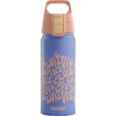 Image de Sigg Gourde Enfant En Aluminium WMB ONE Wave Pour l&#039;École et le Sport Convient Aux Boissons Gazeuses Étanche &amp; Légère Sans BPA Certifiée Neutre CO2 Bleu 0,6L