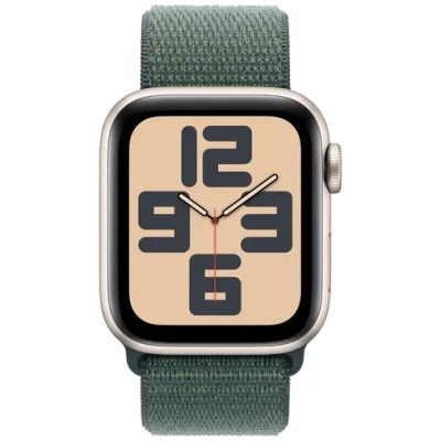 Image de Apple Watch SE 2024 40mm Or (Bracelet En Nylon Vert)