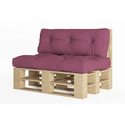 Image de chilly pilley Coussin De Palette EU Flocons Mousse pour Meublespalette Dossier Canapé Siège Latéral Ensemble Coussins Nombreuses (2er Set Violet)