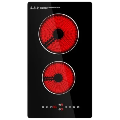 Image de Plaque Vitrocéramique 2 Feuxs Encastrable, Induction 3000W avec 9 Niveaux de Puissance, Maintien au Chaud, Minuterie, Contrôle Tactile, Sécurité Enfants Pour Toutes les Casseroles