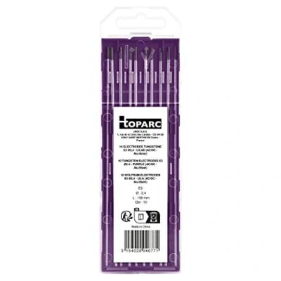Image de Gys 046771 Lilas ELECTRODES TUNGSTENE Ø 2.4 E3 Etui DE 10 Torche TIG (AC/DC), 0 W, V