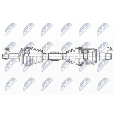 Image de NTY NPW TY 155 Arbre de transmission Essieu avant gauche 625 TOYOTA: Auris 5 portes, Prius Plus, Break