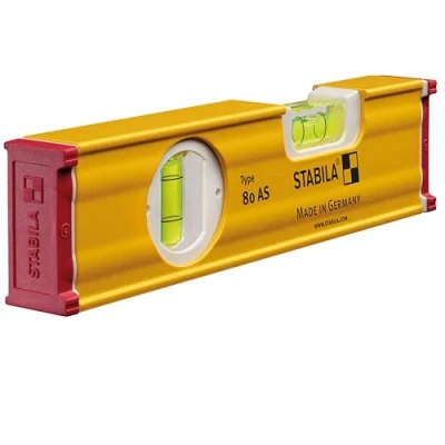 Image de STABILA Niveau à bulle Type 80 AS, 20 cm, profilé alu renforcé, 1 fiole horizontale, verticale, antidérapant intégré, Made in Germany