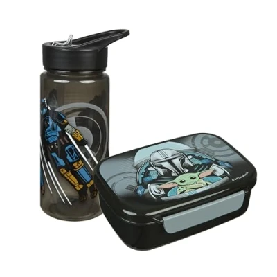Image de Scooli Star Wars Set Cadeau de Vaisselle pour Enfants composé d&#039;une boîte à Pain et Gourde idéal l&#039;école ou Le Jardin d&#039;enfants partir 4 Ans en Plastique sans BPA
