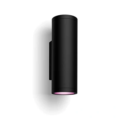 Image de Philips Hue White &amp; Color ambiance APPEAR, Applique extérieure ronde noire, fonctionne avec Alexa, Google Assistant et Apple Homekit
