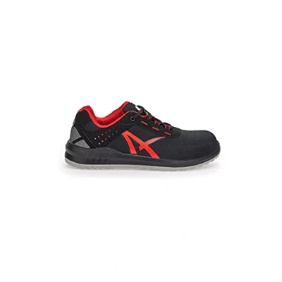 Image de ALBATROS Grid Low S3 SRC Chaussures de travail avec embout en fibre verre, protection anti perforation, antidérapantes, sans métal, unisexe, noir/rouge, 45 EU
