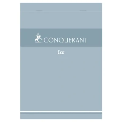 Image de Conquerant Bloc‐Notes Eco A5 Petits Carreaux 5mm 200 Pages Agrafées Tête Couverture Carte Bleue