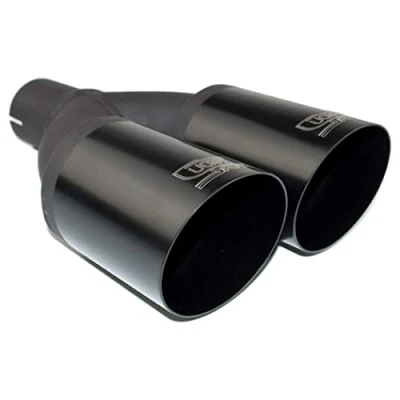 Image de ULTER SPORT NBL2 08 1*/55 Embouts d&#039;Échappement 80mm chrome/noir rond Acier inoxydable 280mm