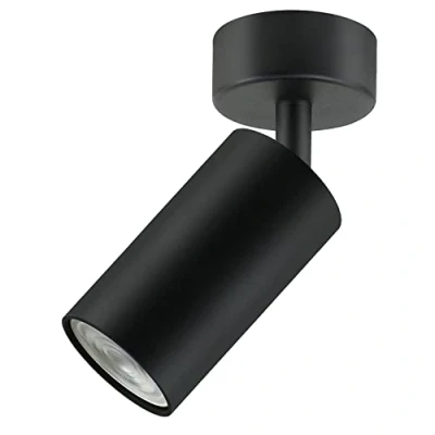 Image de Maclean MCE451 B spot de plafond 1 flamme 1x douille GU10 pour ampoules LED &amp; halogènes jusqu&#039;à 35W plafonnier applique murale 55x100mm orientable (1 sans ampoules, noir)