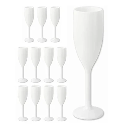 Image de Schramm® Mehrweg Sektgläser in weiß wählbar 6, 12, 24 Oder 48 Stück 160 ML Champagner Glas Sektflöten Sektkelch Stielglas Gläser Fassungsvermögen, Größe:12