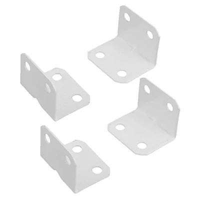 Image de sourcing map 4pcs Équerres Meubles support angle droit plaque de renfort en acier au carbone forme L blanc