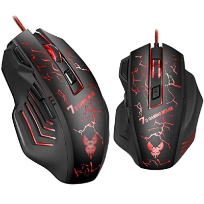Image de RajoNN Mice Souris de Jeu Filaire, d&#039;Ordinateur Optique USB avec Rétroéclairage RVB, 4 DPI Réglables Jusqu&#039;à 2400, Ergonomique pour Ordinateur Portable Gamer 6