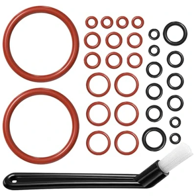 Image de Lot de 30 joints toriques pour machines à café Philips, avec brosse nettoyage, durable et étanche, kit d&#039;entretien O Ring compatible Philips Spidem Gaggia