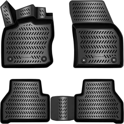 Image de Lot de tapis en caoutchouc, design 3D, pour VW Caddy 5 (V) à partir 2020, bord extra haut cm