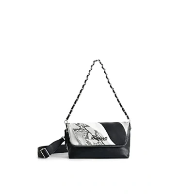 Image de Desigual Bag_Patch Psico Snake Ven 2000 Black, Sac à Dos Noir Femme, Taille Unique