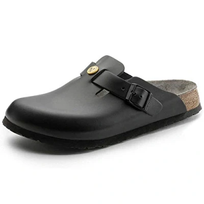 Image de BIRKENSTOCK Boston Chaussures Unisexe Antistatique/Cuir Naturel Noir Pointure 39 Semelle Normale, Noir, 40 EU