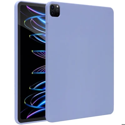 Image de Accezz Coque Liquid Silicone avec porte stylet pour iPad Pro 12.9 (2022) / (2021) (2020) Lila Neuf