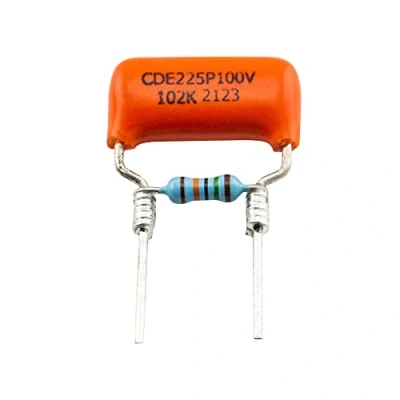 Image de Musiclily Pro Treble Bleed Mod avec Orange Drop 225P Condensateur Polyester et Résistance Précise pour Guitare Electrique 0,001uF+150K