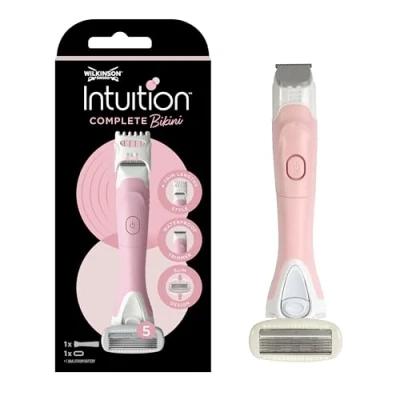 Image de Wilkinson Sword Intuition Complete Bikini rasoir et tondeuse tout en un avec tête de à 5 lames enduites gel pour la protection peau adapté au rasage du maillot