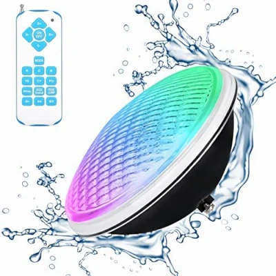 Image de KOLLNIUN Par56 éclairage de piscine 42W lumière subaquatique RGB projecteur avec télécommande lampes 12V AC/DC IP68