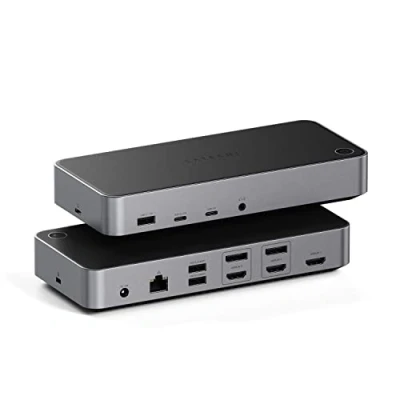 Image de Station de Docking Satechi Triple Display 4K USB A et C Alimentation 100W Gris
