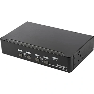 Image de StarTech.com Switch KVM DisplayPort à 4 Ports 4K60Hz Écran Unique USB UHD DP 1.2 2 avec Hub 3.0 Intégré et Audio Dell HP Apple Lenovo Conforme TAA (SV431DPUA2)