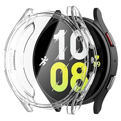 Image de Coque Samsung Galaxy Watch 44 mm: Spigen Ultra Hybrid pour montre connectee Intercalaire Transparent Silicones Et TPU (doux) Smart