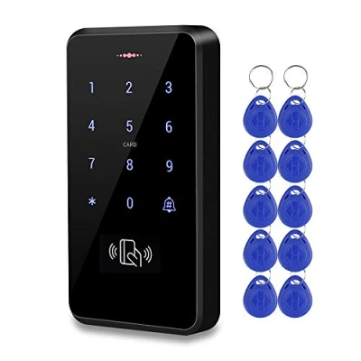 Image de HFeng IP68 Extérieur étanche RFID Clavier Tactile Système de Contrôle d&#039;accès à la Pluie WG26 / 34 125 KHz Lecteur Carte + 10 pcs EM4100 Porte clés