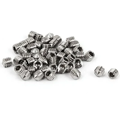 Image de sourcing map Vis Pointeau Conique pour Poignée de Porte Sans Tête Hexagonale M4 x 4mm acier inoxydable 304 50 Pcs