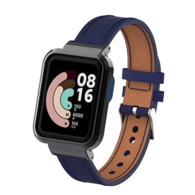 Image de nuosiweilang Bracelet Compatible pour Xiaomi Mi Watch Lite/Redmi Watch,Mi Lite de Remplacement en Cuir Redmi Watch/Xiaomi Lite,Bleu foncé