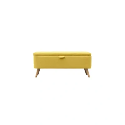 Image de LOUNGITUDE Bout de lit avec Rangement en Tissu Jaune