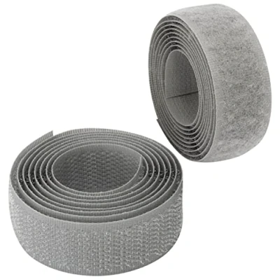 Image de AERZETIX C65896 Bande/rouleau de scratch 20 mm 1 mètre auto agrippant organisateur/serre câbles ruban sac vêtement attache sangle couleur: gris pierre en polyamide et polyester