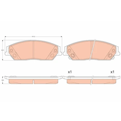 Image de TRW GDB3614 Jeu de plaquettes frein avec indicateur d&#039;usure TOYOTA: Camry VI Berline, VII Berline