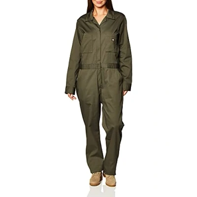 Image de Dickies Combinaison à Manches Longues en sergé de Coton d&#039;utilités Professionnelle, Vert Mousse, L Femme
