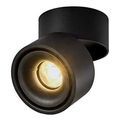 Image de Dr.lazy 10W LED spots de plafond Plafonnier, lampe, Plafond, Applique orientables, éclairage LED,10x10x10cm (Noir 3000K)
