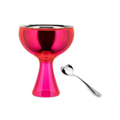 Image de Alessi Big Love AMMI01S F Set Composé de Une Coupe à Glace en Acier Inoxydable 18/10 et Résine Thermoplastique Cuillère Brillant, Fuchsia